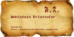 Wohlstein Krisztofer névjegykártya